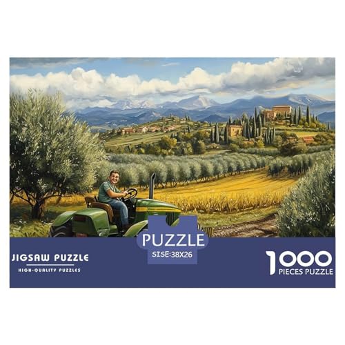 Traktor Puzzles Perfekt Für Spieleabende Wunderschönes Dekoration 1000-teiliges Anspruchsvolles Auto Puzzle Für Erwachsene Teenager 38x26cm/1000pcs von UXINYOUME