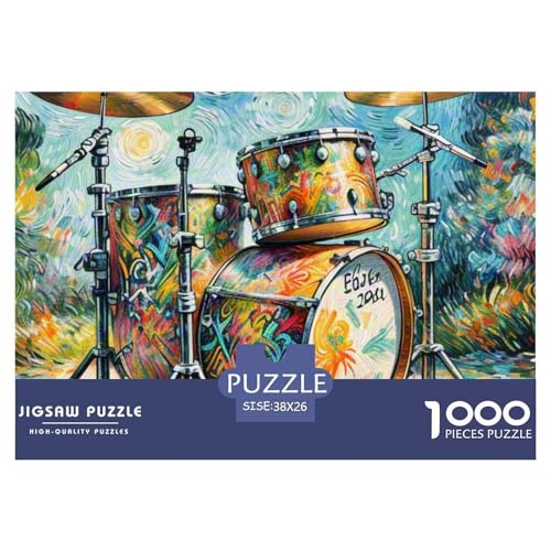 Trommel Set Puzzles Lernspiel Spielzeug Wohnungsdekoration 1000 Stück Musikinstrumente Puzzle Perfekt Für Damen, Herren, Kinder Ab 14 Jahren 38x26cm/1000pcs von UXINYOUME