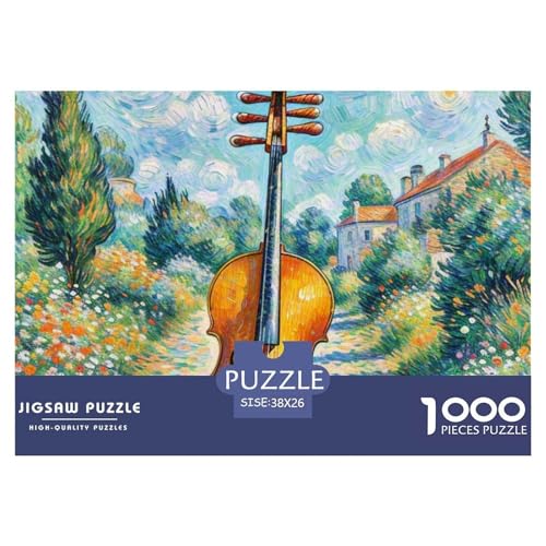 Violinen Puzzles Familien-Puzzlespiel Wunderschönes Dekoration 1000 Teile Herausforderndes Musikinstrumente Puzzle Für Damen, Herren, Kinder Ab 14 Jahren 38x26cm/1000pcs von UXINYOUME