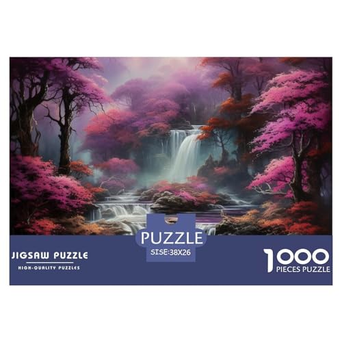 Wasserfälle Puzzle Lernspiel Spielzeug Wohnungsdekoration 1000-teiliges Herausforderndes Kaskade Puzzle Für Damen, Herren, Kinder Ab 14 Jahren 38x26cm/1000pcs von UXINYOUME