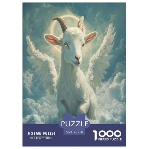 Ziege Puzzles 1000 Teile Schwer Puzzle Spielzeug Lernspiel Impossible Herausforderungsspielzeug Für Erwachsene Kinder 70x50cm/1000pcs von UXINYOUME