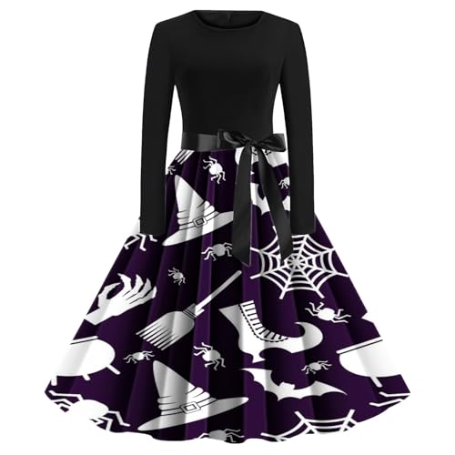 UXSELKCD halloween hexenkostüm damen, halloween kostüm damen helloween, spinnenfrau kostüm, handschuhe, hexenhut schwarz, gothic kleid mädchen, hexenschuhe, lange kleider, tüll kleid von UXSELKCD