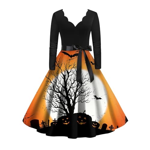UXSELKCD halloween kostüm, hexenkostüm damen halloween, haariger verwandter kostüm, teufelin kostüm damen, hörner, pennywise maske, helloween kleid, corset mit ärmeln, wikinger tunika von UXSELKCD