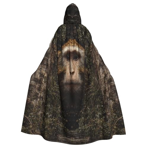 UYHhgqw Affen im Schloss Halloween Hexenkostüm Herren Damen Kapuzenumhang Horror Horror Halloween Kostüm Cosplay Kostüm von UYHhgqw