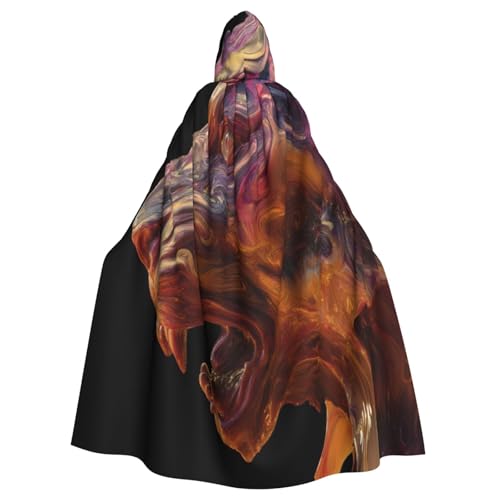 UYHhgqw Aurora Tigerkopf Halloween Hexenkostüm Herren Damen Kapuzenumhang Horror Horror Halloween Kostüm Cosplay Kostüm von UYHhgqw