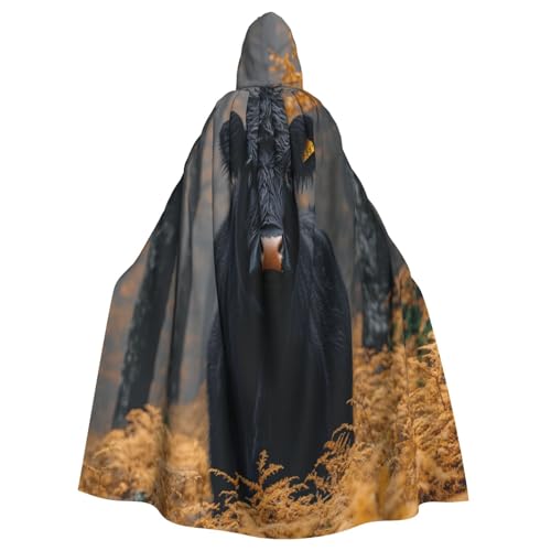 UYHhgqw Black Bull Halloween Hexenkostüm Herren Damen Kapuzenumhang Horror Horror Halloween Kostüm Cosplay Kostüm von UYHhgqw