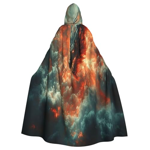 UYHhgqw Böser Drache Halloween Hexenkostüm Herren Damen Kapuzenumhang Horror Horror Halloween Kostüm Cosplay Kostüm von UYHhgqw