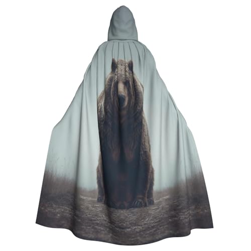 UYHhgqw Braunbär Halloween Hexenkostüm Herren Damen Kapuzenumhang Horror Horror Halloween Kostüm Cosplay Kostüm von UYHhgqw