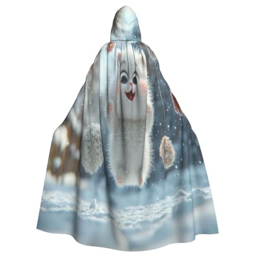 UYHhgqw Die Katze im Schnee Halloween Hexenkostüm Herren Damen Kapuzenumhang Horror Horror Halloween Kostüm Cosplay Kostüm von UYHhgqw