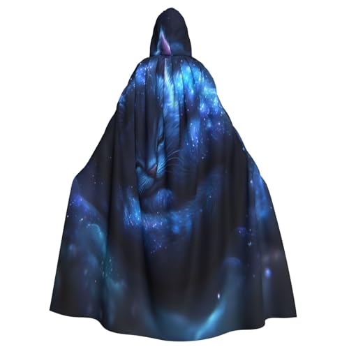 UYHhgqw Die Katze im Traum Halloween Hexenkostüm Herren Damen Kapuzenumhang Horror Horror Halloween Kostüm Cosplay Kostüm von UYHhgqw
