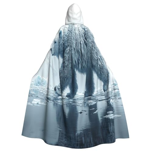 UYHhgqw Eisbären in Gletschern Halloween Hexenkostüm Herren Damen Kapuzenumhang Horror Horror Halloween Kostüm Cosplay Kostüm von UYHhgqw