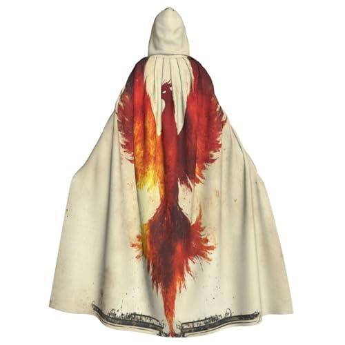 UYHhgqw Fire Phoenix Halloween Hexenkostüm Herren Damen Kapuzenumhang Horror Horror Halloween Kostüm Cosplay Kostüm von UYHhgqw