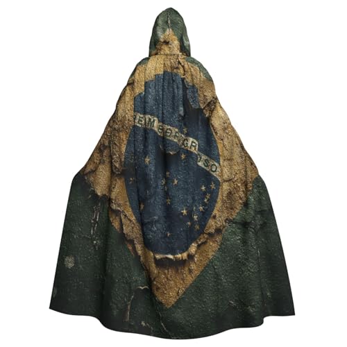 UYHhgqw Flagge Brasiliens Halloween Hexenkostüm Herren Damen Kapuzenumhang Horror Horror Halloween Kostüm Cosplay Kostüm von UYHhgqw