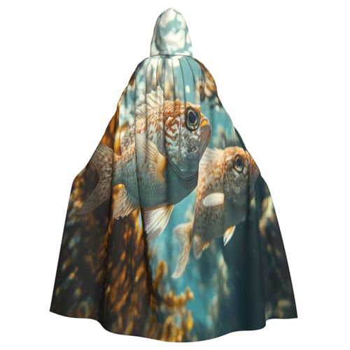 UYHhgqw Freizeit Fisch Halloween Hexenkostüm Herren Damen Kapuzenumhang Horror Horror Halloween Kostüm Cosplay Kostüm von UYHhgqw
