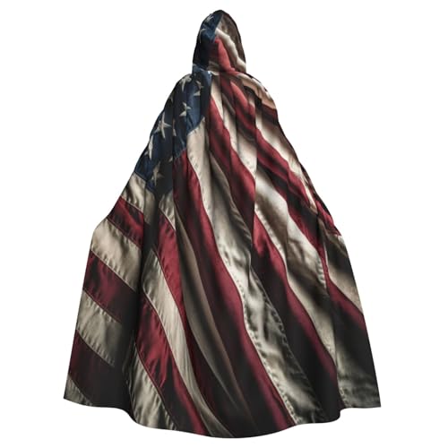 UYHhgqw Halloween-Hexenkostüm mit amerikanischer Flagge, für Herren und Damen, mit Kapuze, Horror, Horror, Halloween-Kostüm, Cosplay-Kostüm von UYHhgqw