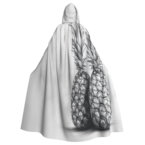UYHhgqw Handgezeichnetes Ananas Halloween Hexenkostüm Herren Damen Kapuzenumhang Horror Horror Halloween Kostüm Cosplay Kostüm von UYHhgqw