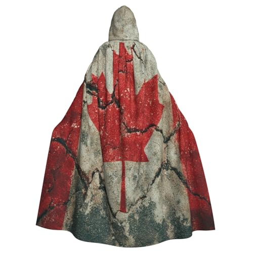 UYHhgqw Kanadische Flagge Halloween Hexenkostüm Herren Damen Kapuzenumhang Horror Horror Halloween Kostüm Cosplay Kostüm von UYHhgqw