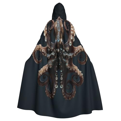 UYHhgqw Octopus World Halloween Hexenkostüm Herren Damen Kapuzenumhang Horror Horror Halloween Kostüm Cosplay Kostüm von UYHhgqw