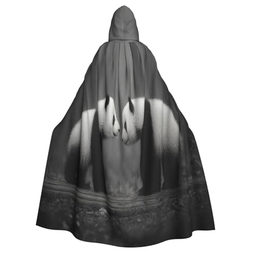 UYHhgqw Panda Halloween Hexenkostüm Herren Damen Kapuzenumhang Horror Horror Halloween Kostüm Cosplay Kostüm von UYHhgqw