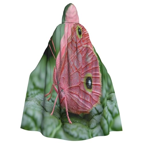 UYHhgqw Rosa Schmetterling Halloween Hexenkostüm Herren Damen Kapuzenumhang Horror Horror Halloween Kostüm Cosplay Kostüm von UYHhgqw