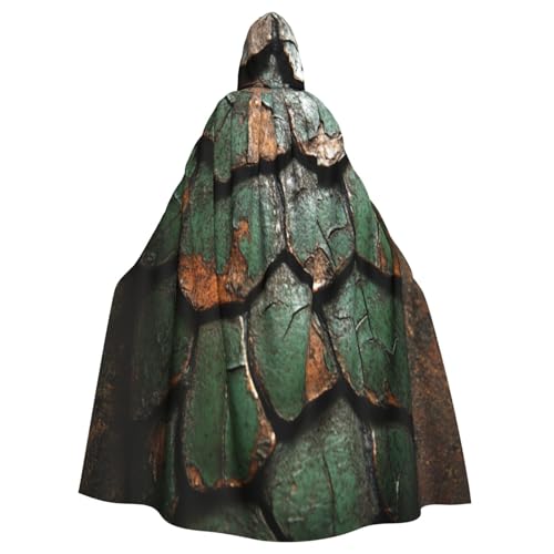UYHhgqw Schlangenhautmuster Halloween Hexenkostüm Herren Damen Kapuzenumhang Horror Horror Halloween Kostüm Cosplay Kostüm von UYHhgqw
