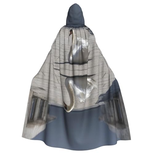 UYHhgqw Schwan Halloween Hexenkostüm Herren Damen Kapuzenumhang Horror Horror Halloween Kostüm Cosplay Kostüm von UYHhgqw