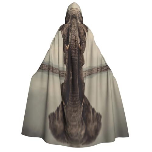 UYHhgqw The Elephant By The River Halloween Hexenkostüm Herren Damen Kapuzenumhang Horror Horror Halloween Kostüm Cosplay Kostüm von UYHhgqw