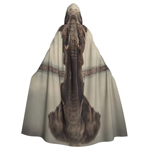 UYHhgqw The Elephant By The River Halloween Hexenkostüm Herren Damen Kapuzenumhang Horror Horror Halloween Kostüm Cosplay Kostüm von UYHhgqw