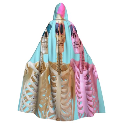 UYHhgqw The Happiness Of Skelett Halloween Hexenkostüm Herren Damen Kapuzenumhang Horror Horror Halloween Kostüm Cosplay Kostüm von UYHhgqw
