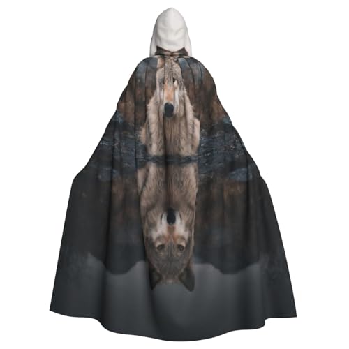 UYHhgqw The Wolf By The River Halloween Hexenkostüm Herren Damen Kapuzenumhang Horror Horror Halloween Kostüm Cosplay Kostüm von UYHhgqw