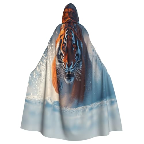 UYHhgqw Tigers In Hunting Halloween Hexenkostüm Herren Damen Kapuzenumhang Horror Horror Halloween Kostüm Cosplay Kostüm von UYHhgqw