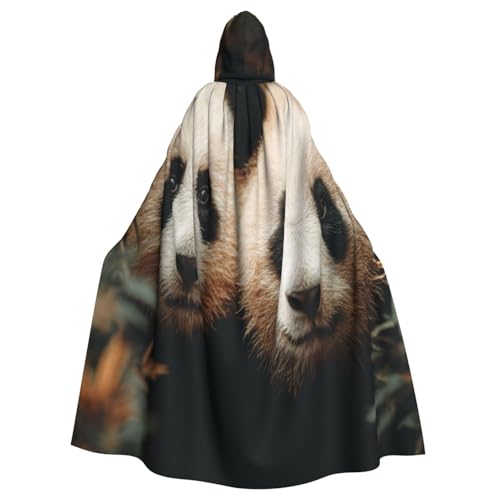 UYHhgqw Two Adorable Panda Cubs Halloween Witch Costume - Mens And Women'S Hooded Cloak - Horror Horror Halloween Costume - Cosplay Costume von UYHhgqw
