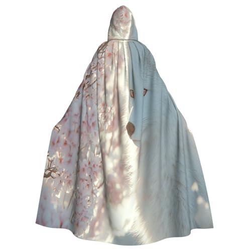 UYHhgqw Weißfuchs Halloween Hexenkostüm Herren Damen Kapuzenumhang Horror Horror Halloween Kostüm Cosplay Kostüm von UYHhgqw