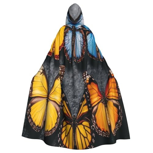 UYHhgqw Wunderschönes Schmetterlings-Halloween-Hexenkostüm, Herren- und Damen-Kapuzenumhang, Horror-Horror-Halloween-Kostüm, Cosplay-Kostüm von UYHhgqw