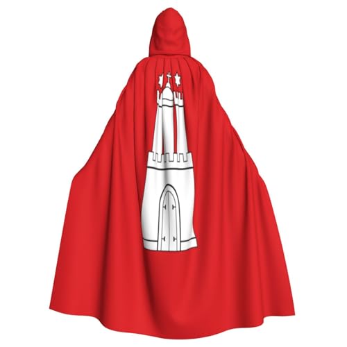 Uyhhgqw Die Hamburger Flagge Halloween Hexenkostüm Herren Damen Kapuzenumhang Horror Horror Halloween Kostüm Cosplay Kostüm von UYHhgqw