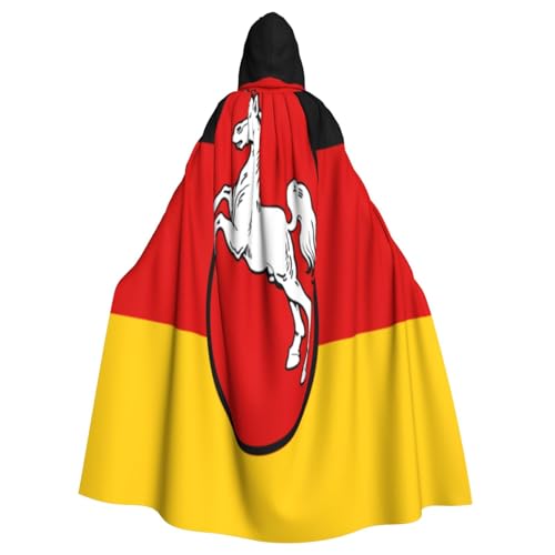 Uyhhgqw Flagge Niedersachsen Halloween Hexenkostüm Herren Damen Kapuzenumhang Horror Horror Halloween Kostüm Cosplay Kostüm von UYHhgqw