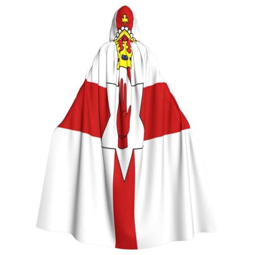 Uyhhgqw Flagge Nordirlands Halloween Hexenkostüm Herren Damen Kapuzenumhang Horror Horror Halloween Kostüm Cosplay Kostüm von UYHhgqw