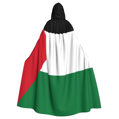 Uyhhgqw Flagge Palästinas Halloween Hexenkostüm Herren Damen Kapuzenumhang Horror Horror Halloween Kostüm Cosplay Kostüm von UYHhgqw
