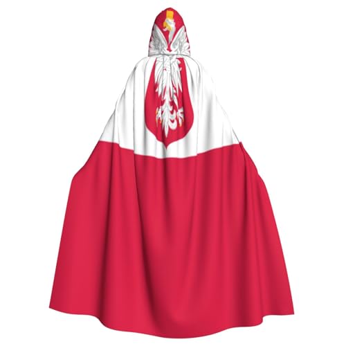 Uyhhgqw Flagge Polens Halloween Hexenkostüm Herren Damen Kapuzenumhang Horror Horror Halloween Kostüm Cosplay Kostüm von UYHhgqw