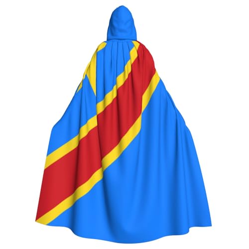 Uyhhgqw Flagge des Kongo Halloween Hexenkostüm Herren Damen Kapuzenumhang Horror Horror Halloween Kostüm Cosplay Kostüm von UYHhgqw
