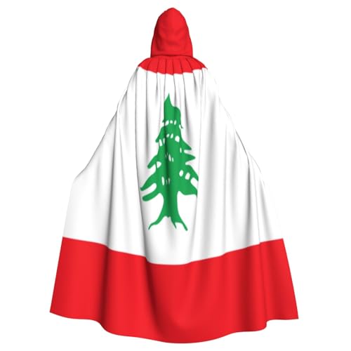 Uyhhgqw Flagge des Libanon Halloween Hexenkostüm Herren Damen Kapuzenumhang Horror Horror Halloween Kostüm Cosplay Kostüm von UYHhgqw