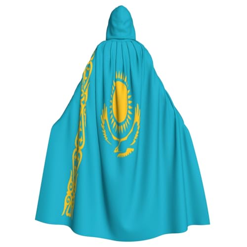 Uyhhgqw Flagge von Kasachstan Halloween Hexenkostüm Herren Damen Kapuzenumhang Horror Horror Halloween Kostüm Cosplay Kostüm von UYHhgqw