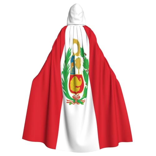 Uyhhgqw Flagge von Peru Halloween Hexenkostüm Herren Damen Kapuzenumhang Horror Horror Halloween Kostüm Cosplay Kostüm von UYHhgqw