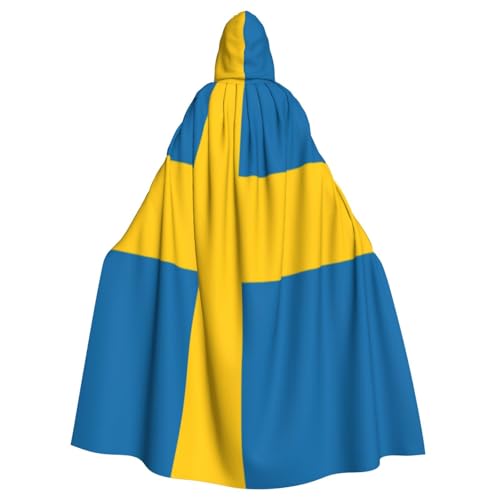 Uyhhgqw Halloween Hexenkostüm Schwedenflagge Herren Damen Kapuzenumhang Horror Horror Halloween Kostüm Cosplay Kostüm von UYHhgqw