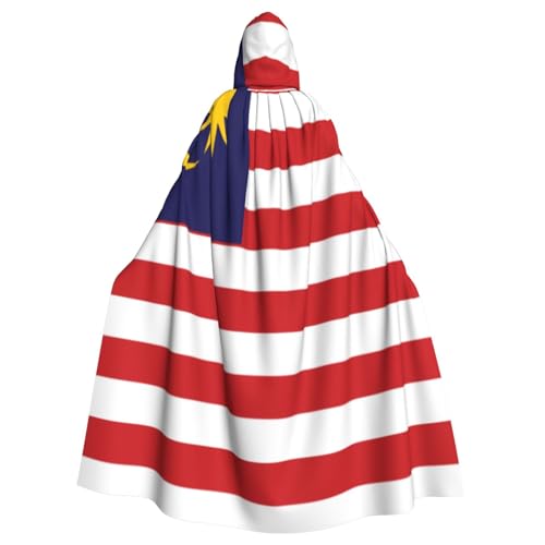 Uyhhgqw Malaysia Flagge Halloween Hexenkostüm Herren Damen Kapuzenumhang Horror Horror Halloween Kostüm Cosplay Kostüm von UYHhgqw