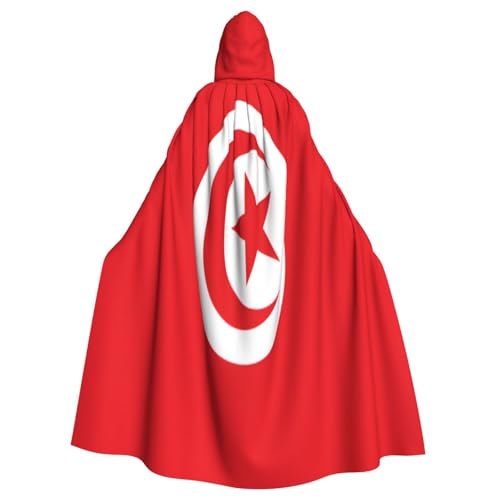 Uyhhgqw Tunesische Flagge Halloween Hexenkostüm Herren Damen Kapuzenumhang Horror Horror Halloween Kostüm Cosplay Kostüm von UYHhgqw