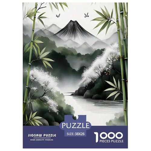 Bamboo Grove Puzzle für Erwachsene und Kinder, 1000 Teile, Umweltheilung, skurrile Herausforderung, Spielzeug, Lernspiel, Heimdekoration, für Lernspiele, Geschenke, 38 x 26 cm, 1000 Stück von UYNSIXTME