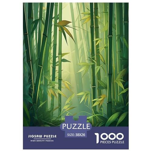 Bamboo Grove Puzzle für Erwachsene und Kinder, 1000 Teile, Umweltheilung, unmögliche Herausforderung, Spielzeug, Lernspiel, Heimdekoration, für Lernspiele, Geschenke, 38 x 26 cm, 1000 Stück von UYNSIXTME