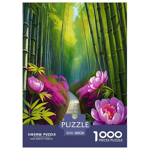 Bamboo Grove Puzzles für Erwachsene und Kinder, 1000 Teile, Umweltheilung, unmögliche Herausforderung, Spielzeug, Lernspiele, Heimdekoration, für Lernspiele, Geschenke, 38 x 26 cm, 1000 Stück von UYNSIXTME