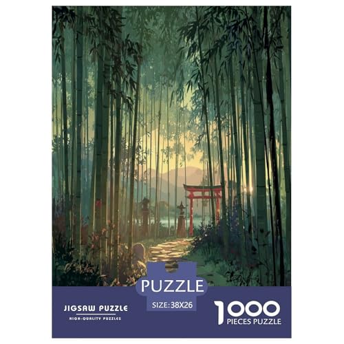 Bambuswald Puzzle 1000-teilige Schwer Puzzle Spielzeug Lernspiel Impossible Umweltheilung Herausforderung Spielzeug Für Erwachsene Kinder 38x26cm/1000pcs von UYNSIXTME